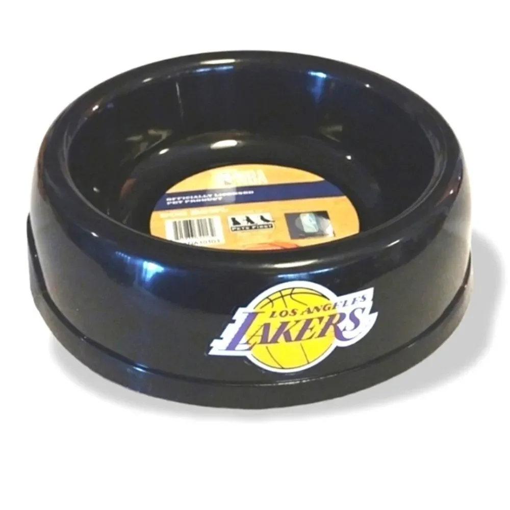 NBA Official Licensing LA Lakers Printed Pet Dog Bowl And Leash Set NWT
